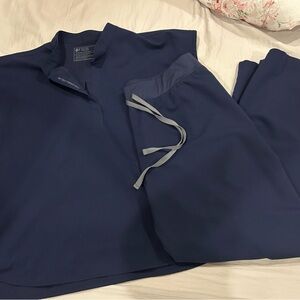 Figs Navy Blue Scrub Set